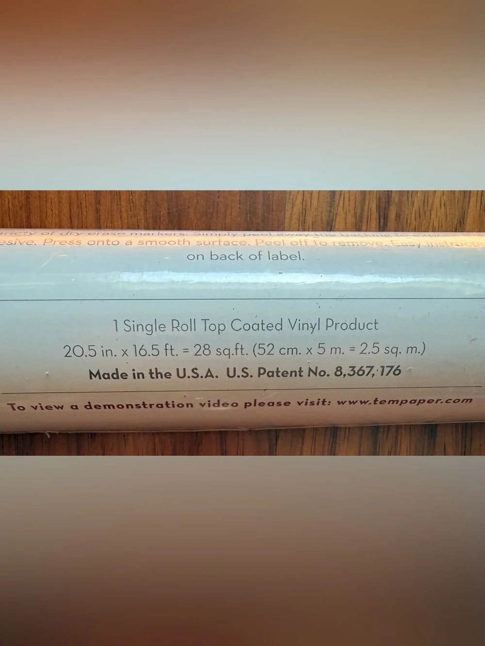Tempaper large roll of dry erase wallpaper